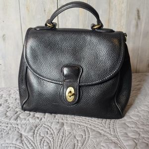 Vintage Coach Black Grain Leather Top Handle Bag